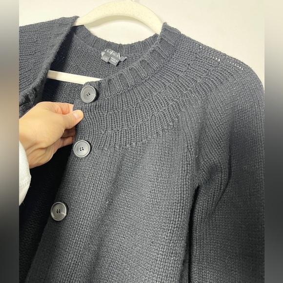 Theory Cashmere Blend Lambeth Inclusive Duster/Cardigan Sz L Thick Knit Wool - Picture 8 of 9